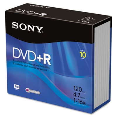 DVD+R Discs, 4.7GB, 16x, Sold as 1 Package