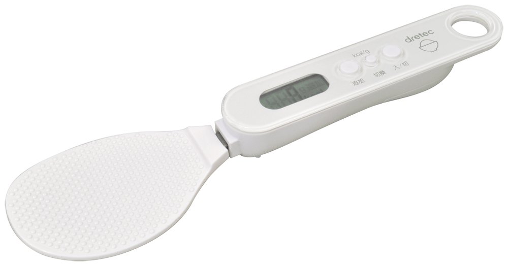 dretec[attained calories of rice] digital rice scoop scale white PS-033