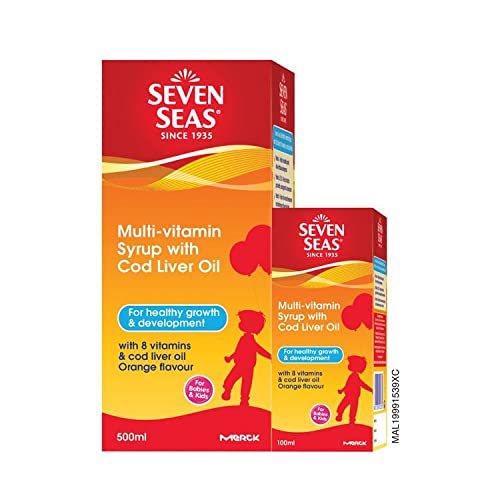 7 SeasSeven SEAS Multi-Vitamin Syrup 500ml+ Free 100ml -Helps Build Strong Immune System for Optimal Health. Contributes to a Child's Healthy Growth and Development 100