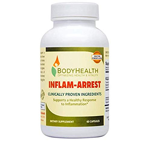 BodyHealth Inflam-Arrest (60 Capsules) Supplement for Pain Relief, Joint Support & Muscle, High Potency Extracts of Turmeric Boswellia Ginger & Curcuminoids Non-GMO Gluten Free