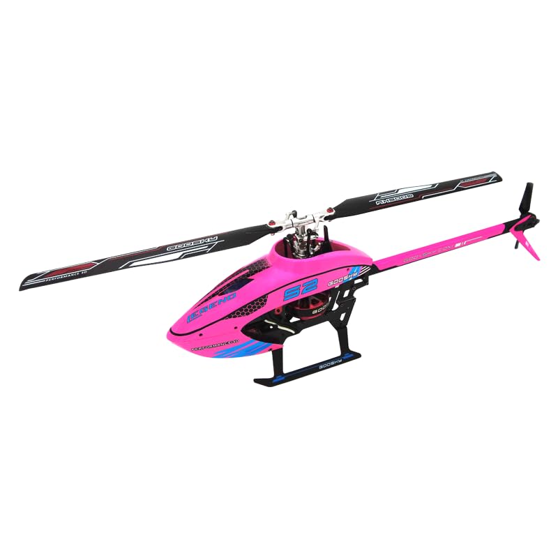 GooSky Legend S2 Helicopter Standard Kit - GooSky Legend S2 RC Helicopter Kits BNF Model Toy for Adults, Compatible with Pulse 750mAh 50C 11.1V 3S LiPo Battery (HELIDIRECT) (Pink)