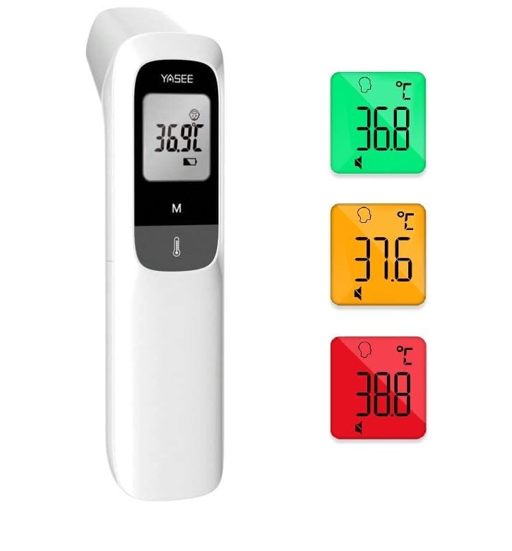 YASEE Forehead Non-Contact Infrared Thermometer for Kids, Adults, and Baby Support with Digital Instant Read, Fever, Alarm, Memory Function, and Large LED Display (JA-11A)