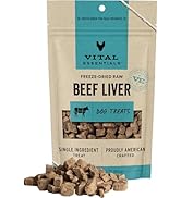 Vital Essentials Freeze Dried Raw Single Ingredient Dog Treats, Beef Liver, 2.1 oz