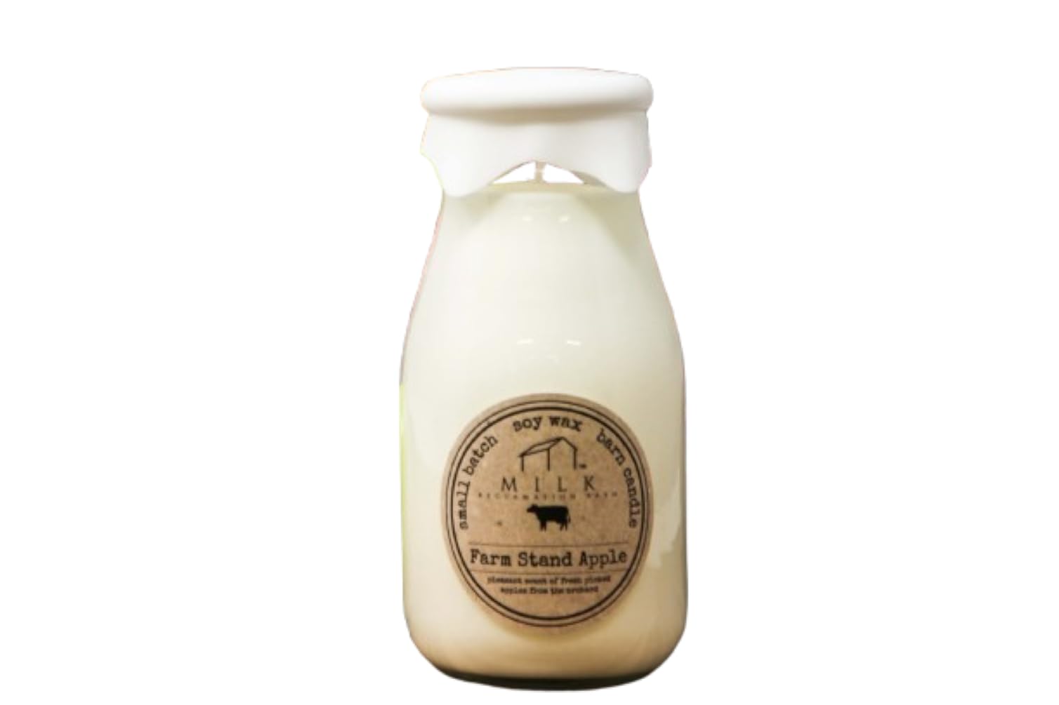 Milk Reclamation Barn's Milk Bottle (13 oz) Candle, Farmstand Ap-ple Scent