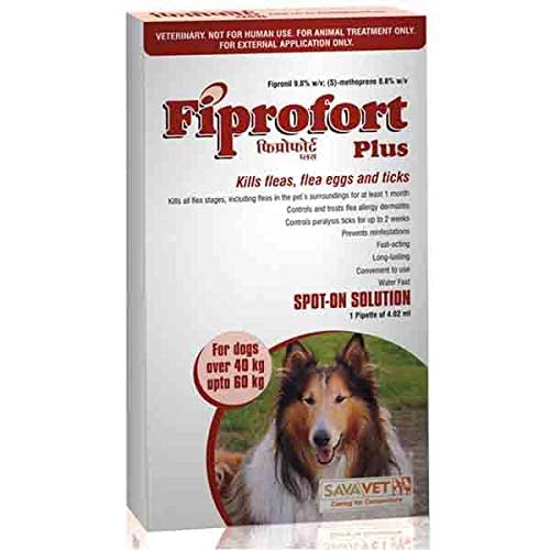 PetFrolics Spot-On Ticks and Fleas Solution for Dogs (40 to 60 Kg) Pack of 1