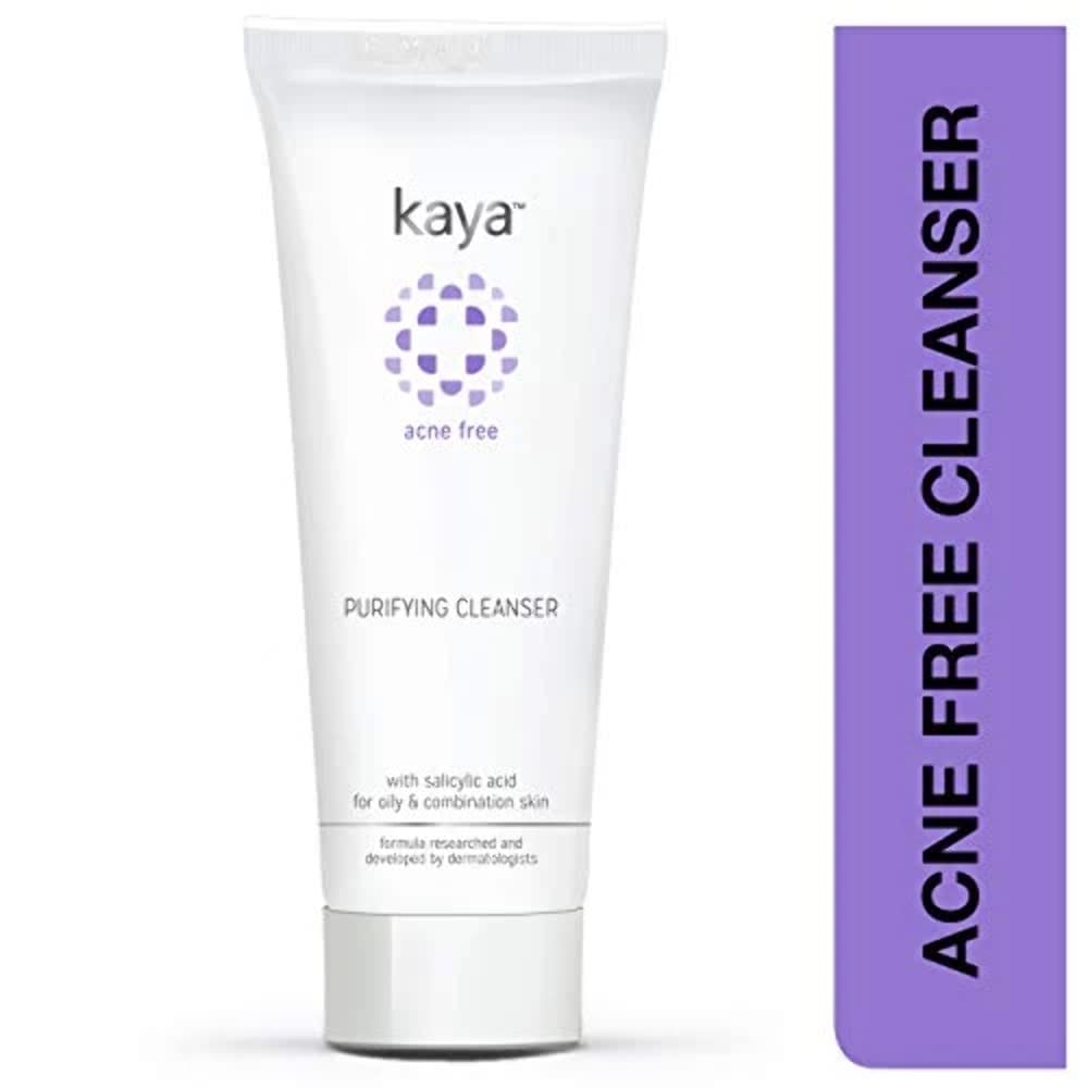 Kaya Clinic Acne Free Purifying Cleanser Salicylic Acid Face Wash Reduces Acne & Pimples for Pimple Prone Skin Suitable for Oily & Combination Skin, 50ml