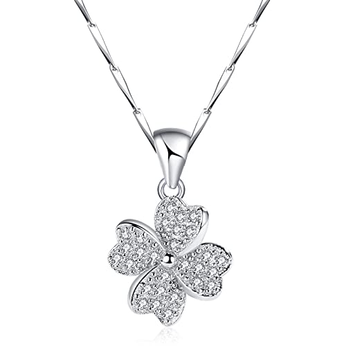 Swarovski Elements Crystal Lucky Clover 925 Sterling Silver Pendant Necklace for Women Gift Packing J.Rosée Fashion Jewelry JR-1056