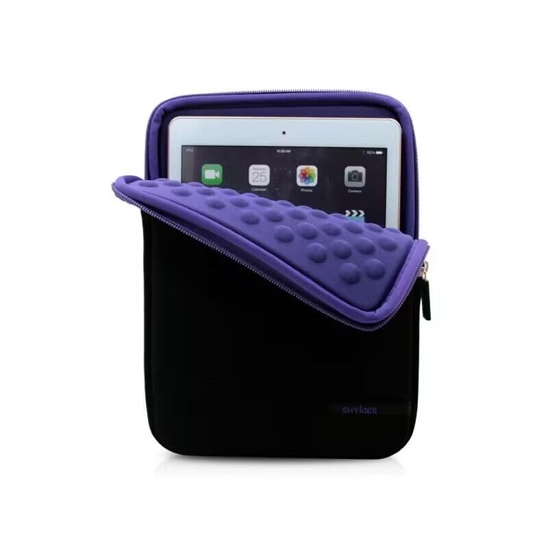 7-8 inch Tablet Sleeve Case Shockproof Protective Bag for iPad Mini 6, iPad 5/4/3/2/1, Galaxy Tab A7 Lite 8.7", Tab A9, Tab A 8.4, Tab A 8.0", Fire 7, Fire HD 8, iPlay 50 Mini Pro, PRITOM 7 (Purple)