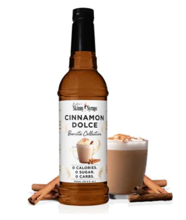 Jordan's Skinny Mixes Cinnamon Dolce Syrup | Zero Calories, Zero Sugar, Zero Carbs | Jordan's Skinny Syrups, Sugar Free Flavour for Coffee, Tea, Lattes | 1 Bottle (750 mL)