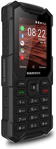 HAMMER 5 Smart Tough 2.4“ 4G LTE Feature Phone KaiOS with Whatsapp, Facebook, Google Apps, Mega Battery 2500mAh, Dual SIM, 4GB ROM, Rugged Phone IP68 Waterproof, Shockproof, GPS - UK Version ,Black