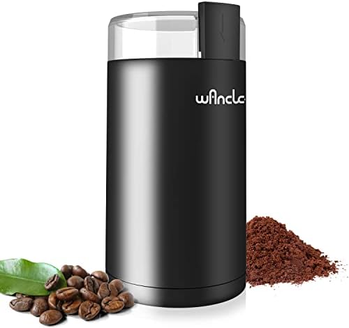 Wancle Electric Coffee Grinder, Spice Grinder, One Touch Coffee Mill for Beans, Spices and More, with Clean Brush Black