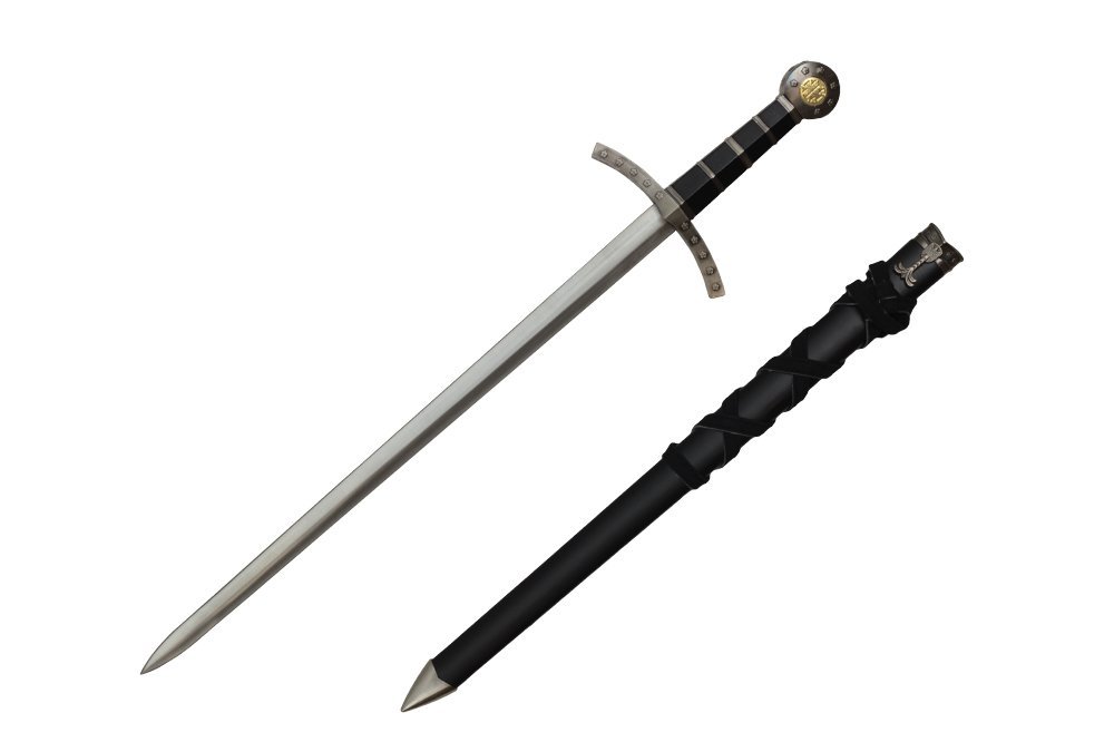 Co H-26035BK Crusader Knights of Templar Short Medieval Cosplay Sword Dagger, 23", Black