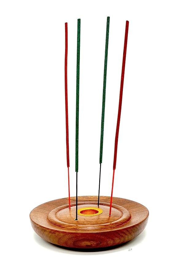 Sogra Teak Wooden Handicraft Bowl Shape Wet dhoop batti Stand | Incense/agarbatti Stick Holder | Bowl (Brown)