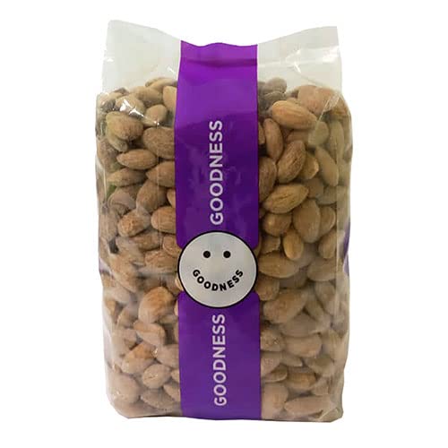 GOODNESS UAEPremium Variety Almonds ROASTED & SALTED | Badam | Regular Size Almonds Nuts Snack | Whole Almonds | (1 KG) All Natural