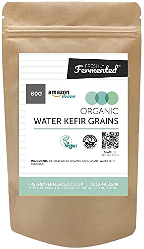 Freshly Fermented - Organic & Vegan Certified Water Kefir Grains Starter Culture, 200g