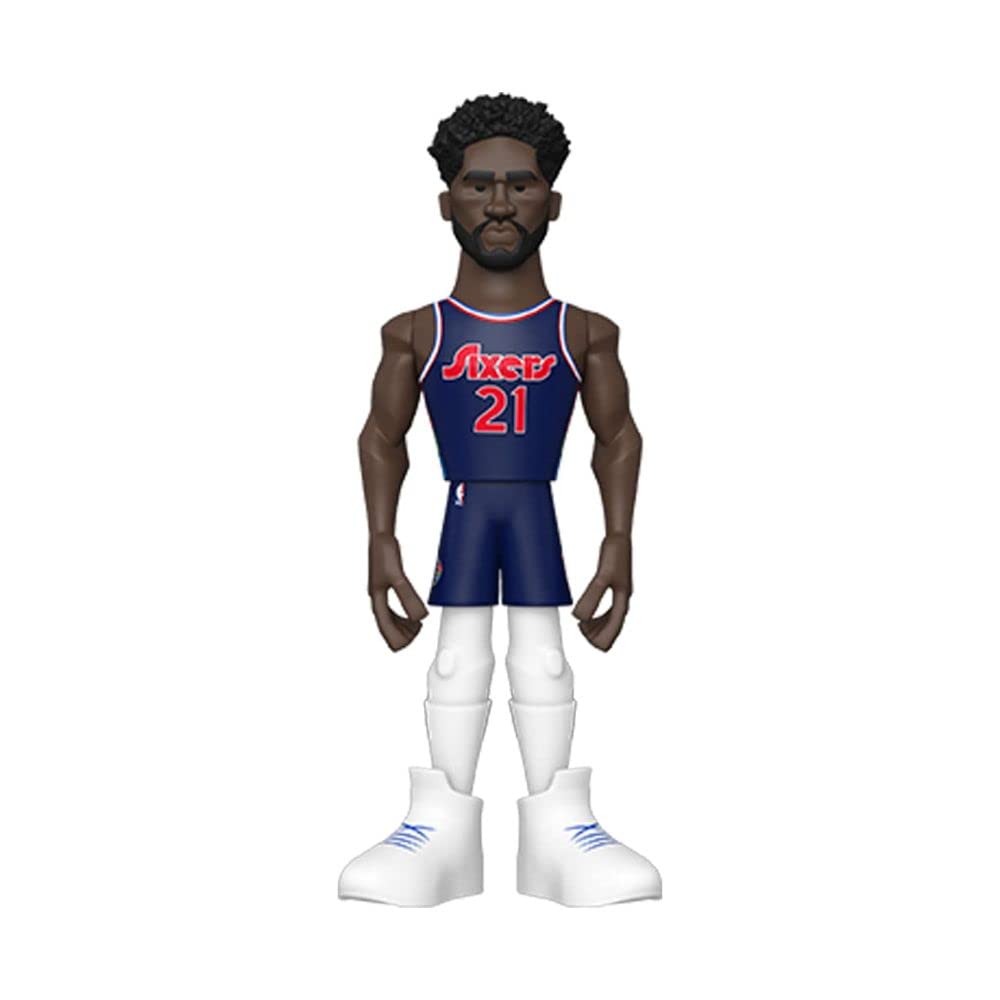 Funko Gold 5" NBA: Sixers-Joel Embiid - (CE'21) - 1/6 Odds for Rare Chase Variant - Collectable Vinyl Action Figure - Birthday Gift Idea - Official Merchandise - Ideal Toy for Sports Fans and Display