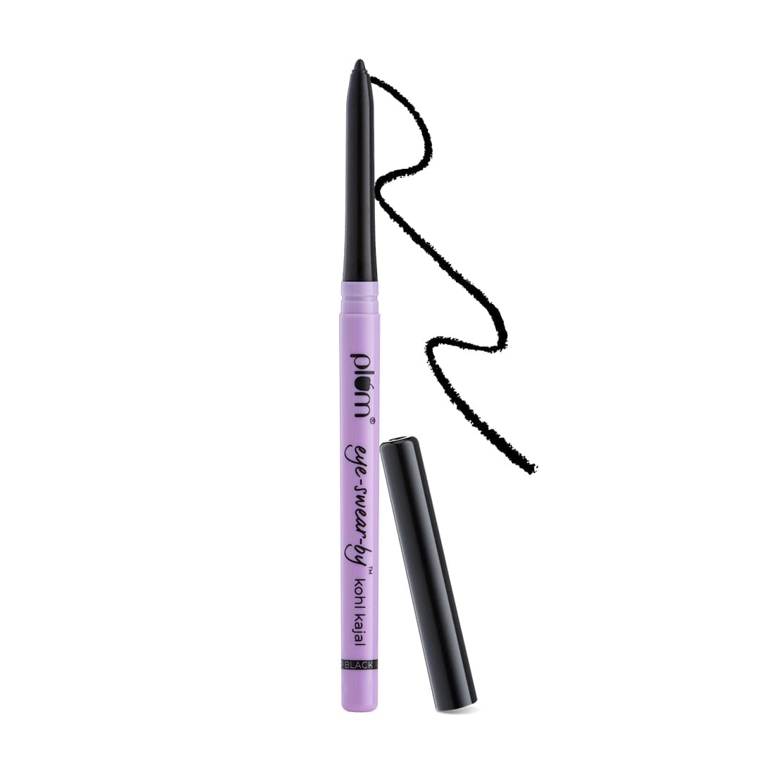 PlumEye-Swear-By Kohl Kajal - Deep Black | Creamy Smooth Kajal Smudge Proof Water-Proof Eyeliner Makeup 100% Vegan & Cruelty Free