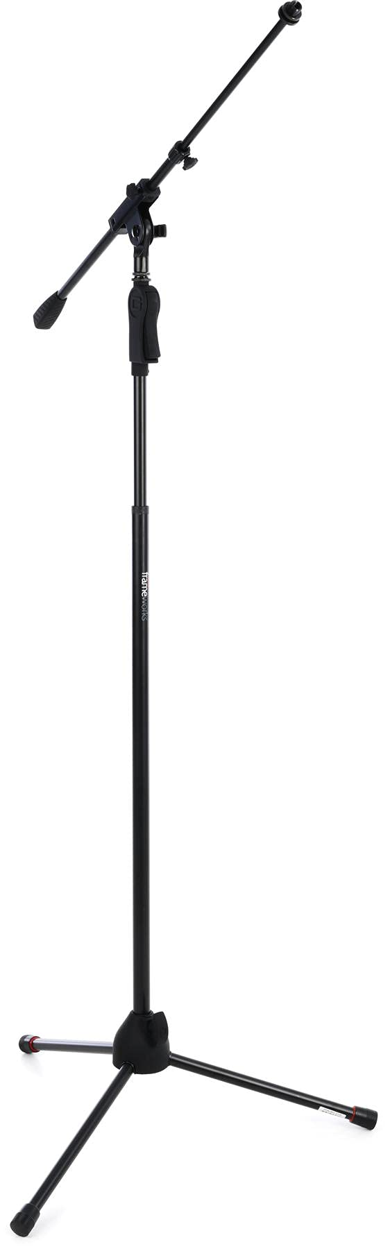 Gator Frameworks Deluxe Tripod Microphone Stand with Clutch Height Adjustment and Telescopic Boom Arm (GFW-MIC-2120),Black