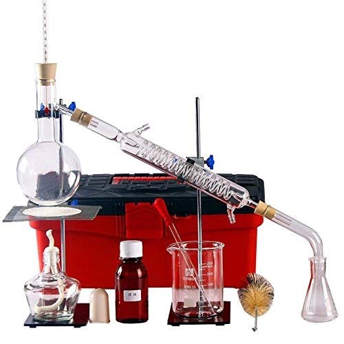 Laboratory Essential Oil Steam Distillation Glassware Equipment Serpent Condenser 100ml-2000ml Chemical Laboratory Supplies Distillation Unit