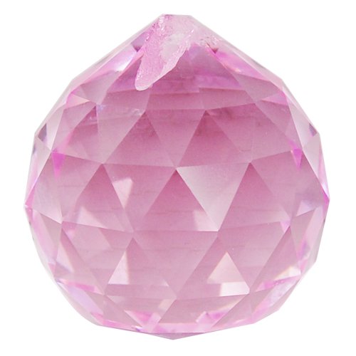 Veroda Crystal Antique Ball Feng Shui Ornaments Prism Ball 40mm Color Pink