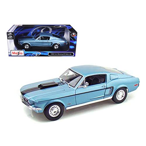 1968 Ford Mustang Cobra Jet Cj Blue 1/18 Diecast