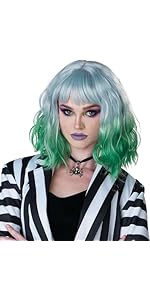 California Costumes Women&#39;s White and Green Wig