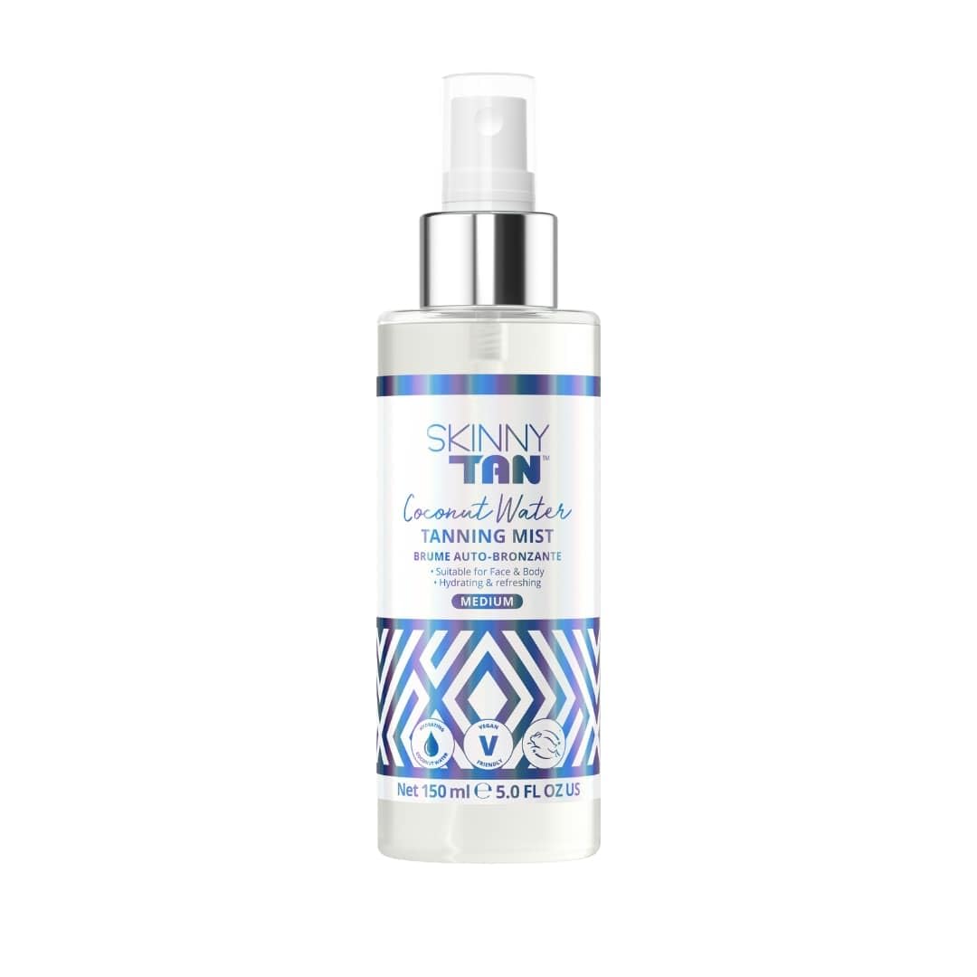 Skinny Tan Coconut Water Tanning Mist - Refreshing, Non-Sticky, and Fast Absorbing Formula - Formulated with Ultra-Hydrating Coconut Water - Delicious Tropical and Vanilla Scent - Medium - 5 oz