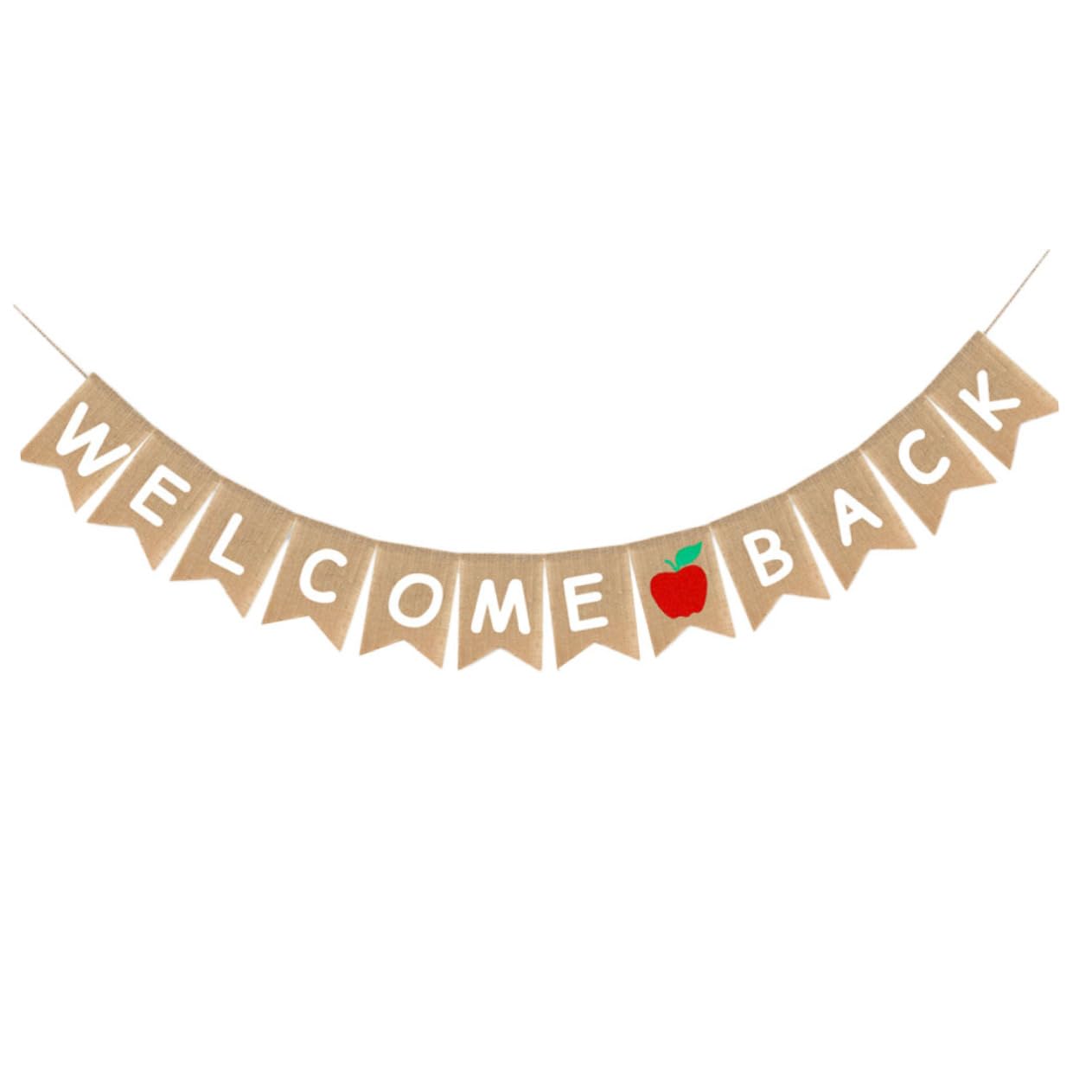 SOIMISS Burlap Banner School First Day Bunting Welcome Back Bunting Party Pull Flag Starting School Banner Swallowtail Decorate