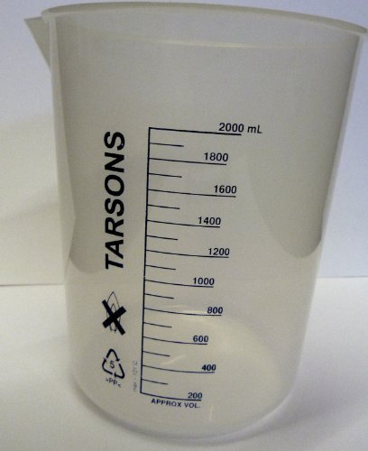 PLASTIC POLYPROPYLENE PP MEASURING BEAKER 2000ML LABORATORY KITCHEN