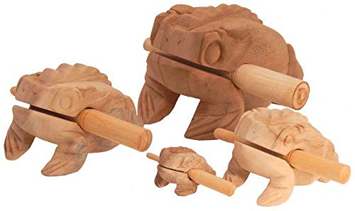 Woru Sound Frog Natural Wood Available in Various Sizes: 5 cm - 10 cm - 14 cm or 20 cm, Size: Approx. 14 cm