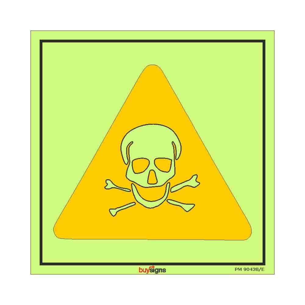 Buysigns.in - Danger Autoglow Sign in English - Glow in Dark Micro Laminated Autoglow Vinyl Sticker - (Square, 24 Inch X 24 Inch, Multicolor)