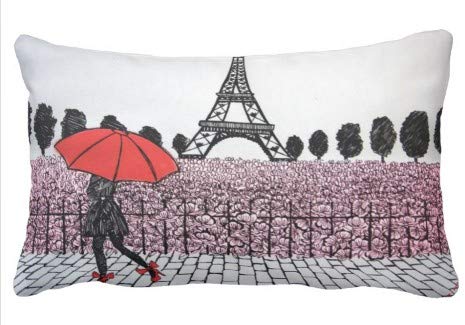 perfecone Home Improvement Pillowcase Parisian Girl for Sofa and car Pillow case 1 Pack 19.68 x 35.4 inches/50 cm x 90 cm