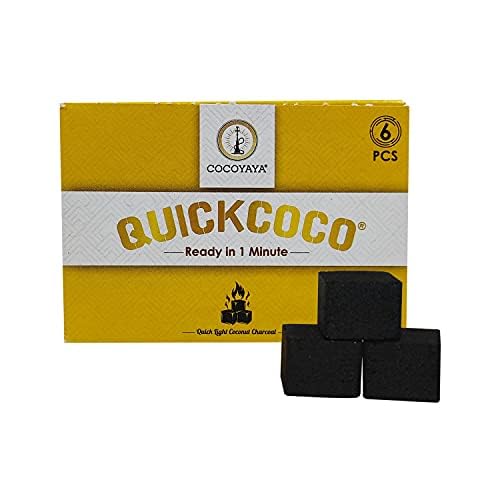 COCOYAYA Quick Light Coconut Charcoal for Shisha Hookah (6 Pcs)