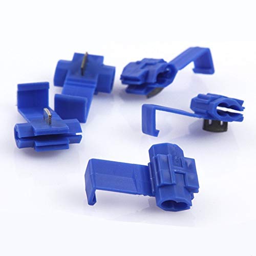 eHUB 10pcs/Pack Electrical Wire Terminals Quick Splice Snap Scotch Lock Cable Crimp Connectors (Blue - 14-16AWG)