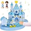 fygurso Dream House Princess Castle Playset with 2 Magnetic Control Movable Little People Toys, Magnetic Doll House Building Toys with Light & Music for Pretend Play, Gift for Girls Toys Kids ages 6+