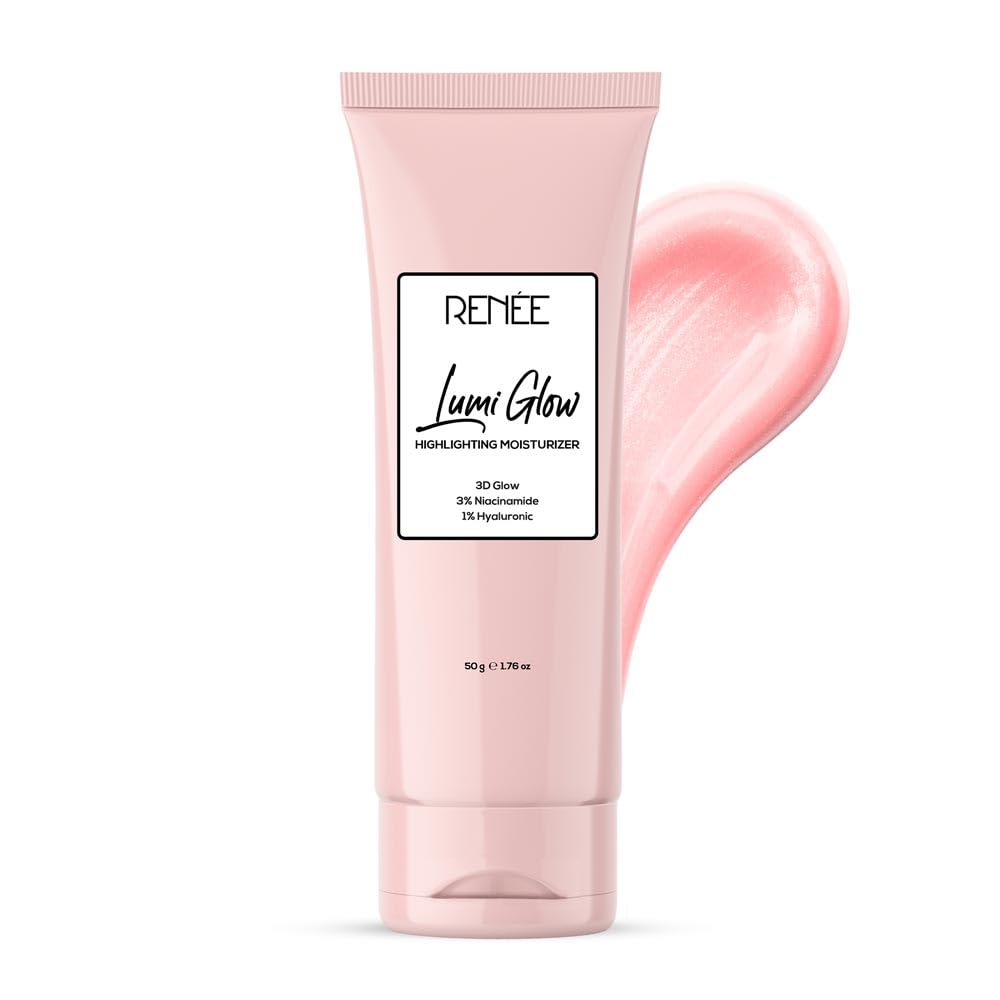 RENEE Lumi Glow Highlighting Moisturizer, Enriched with 3% Niacinamide & 1% Hyaluronic Acid, Prevents Photoaging & UV Damage, Reduces Pigmentation, Fine Lines & Wrinkles, Non-Sticky Glowing Skin - 50g