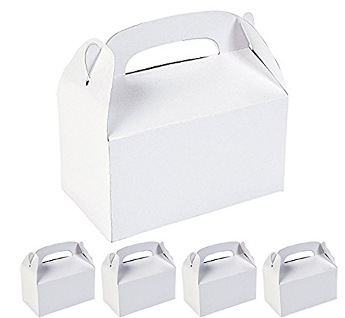 Adorox12 Pack White Color Decorate Paint Cardboard Favor Boxes Treat Goody Bags Children Birthday Party Event Gift