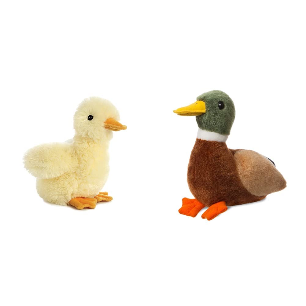 AURORA, 40441, Mini Flopsies Spring Collection Quacker, 6In, Soft Toy, Yellow & Mini Flopsies Mallard Duck 8In 61005 Multi-coloured