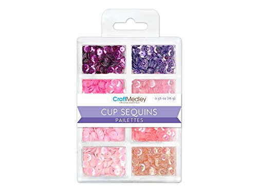 Multicraft Imports Craft Medley GC457E Cup Sequins, 7mm, 16g, 8 Colors, Princess