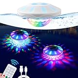 TEPENAR Rechargeable Floating Pool Lights: Remote Control Swimming Pool Lights Float with RGB Color Changing LED Pool Lights IP68 Waterproof Hut Tub Lights for Pool Pond Garden Party 1 Pack