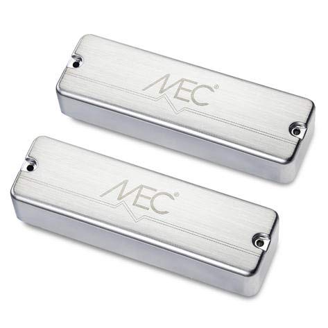 MEC Active Soapbar Humbucker Bass Pickup Set Metal Cover 5-String Brushed Chrome