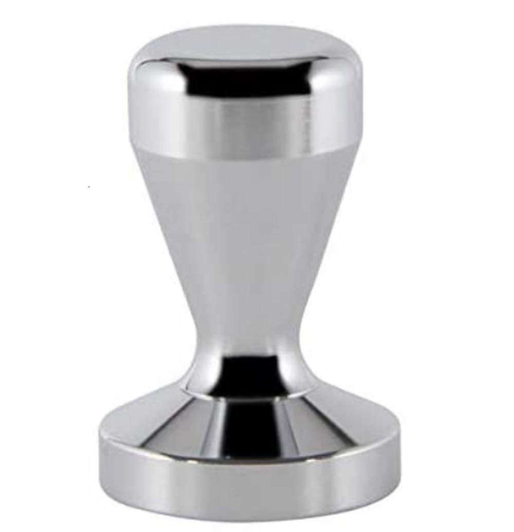 NIBEMINENT 51mm Solid Iron with Chrome Plated Base Coffee Tamper for Espresso Coffee Machines Silver Color Press Coffee Grind