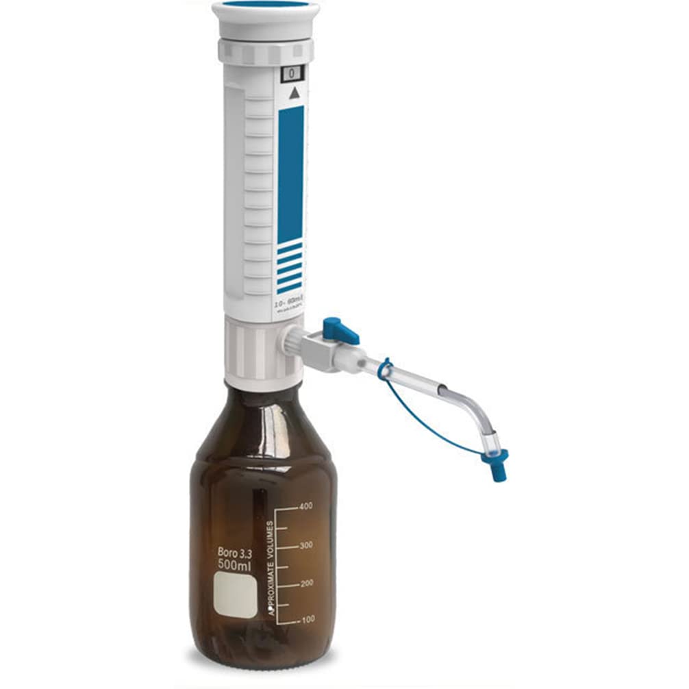 Bottle Top Dispenser, Digital Bottletop Dispenser, Digital Viewing Window, Double Valve with Recirculation Valve Prevent Drip, for Non-Crystallizing Acid and Base Solutions, Lab, Science