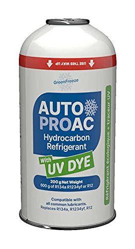 greenfreeze Autopro AC + UV Dye Tracer 200g Replaces R134A-R1234YF-R12 + Tap