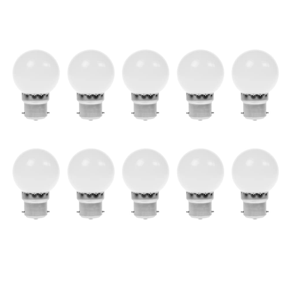 WULUN 10 Pack B22 G45 2W Screw Cap Coloured LED Light Bulbs Festoon Party Lights for Indoor Outdoor Use