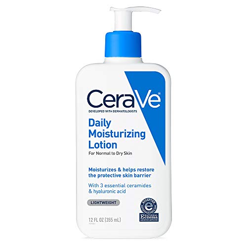 CeraVeDaily Moisturizing Lotion for Dry Skin | Body Lotion & Face Moisturizer with Hyaluronic Acid and Ceramides | Daily Moisturizer | Fragrance Free | Oil-Free | 12 Ounce