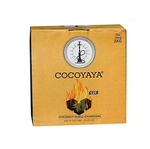 COCOYAYA Coconut Charcoal for Hookah 2KG (144 pcs Each)