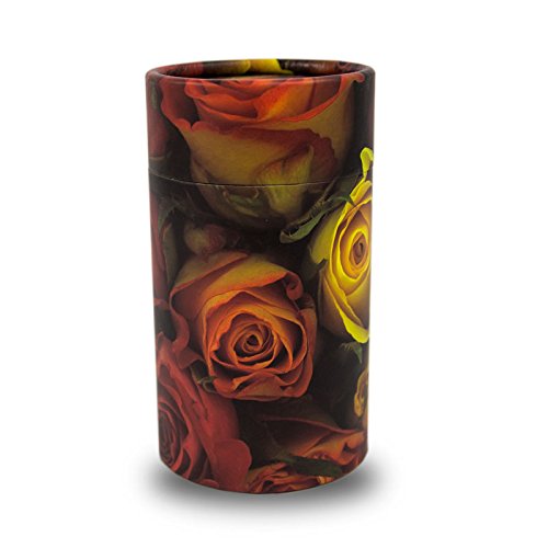 OneWorld Memorials Rose Paper Cremation Scattering Tube - Extra Small - Holds Up to 20 Cubic Inches of Ashes - Pink Biodegradable Cremation Urn - Engraving Sold Separately