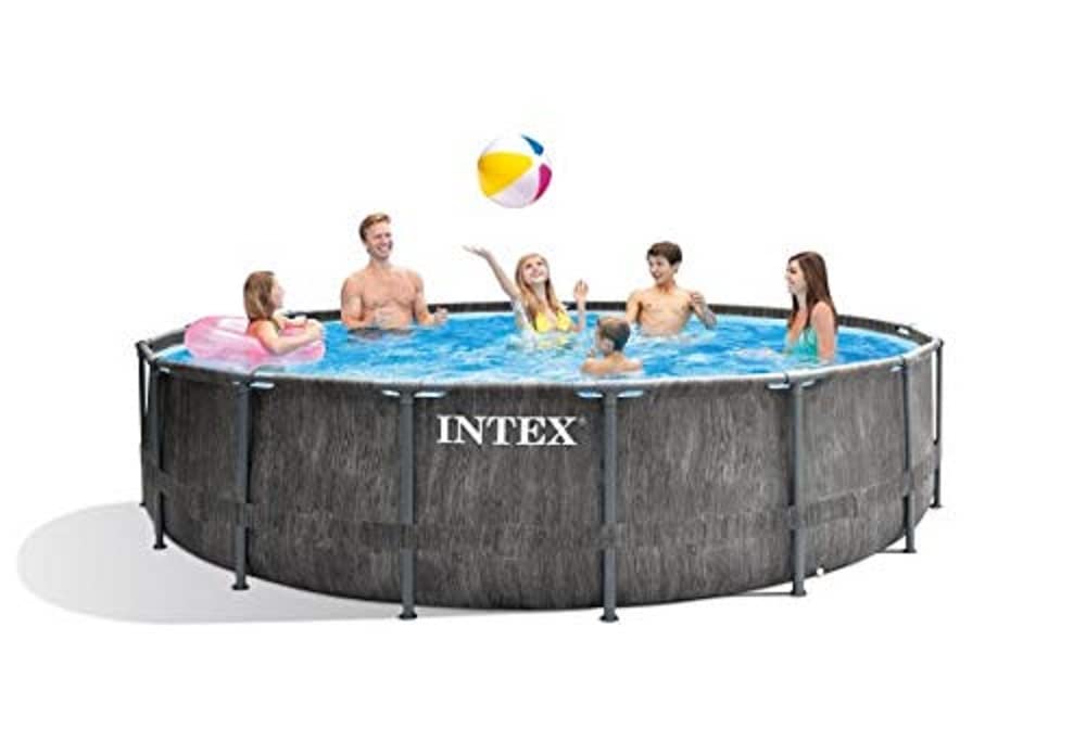 Intex26742 Prism Frame Above Ground Pool Set, 457 x 122 Centimeters - Greywood