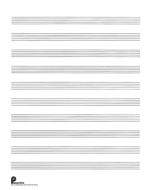 Musipack 3 Ring Filler No. 2: 10-stave: Passantino Manuscript Paper (Passantino Manuscript Papers)